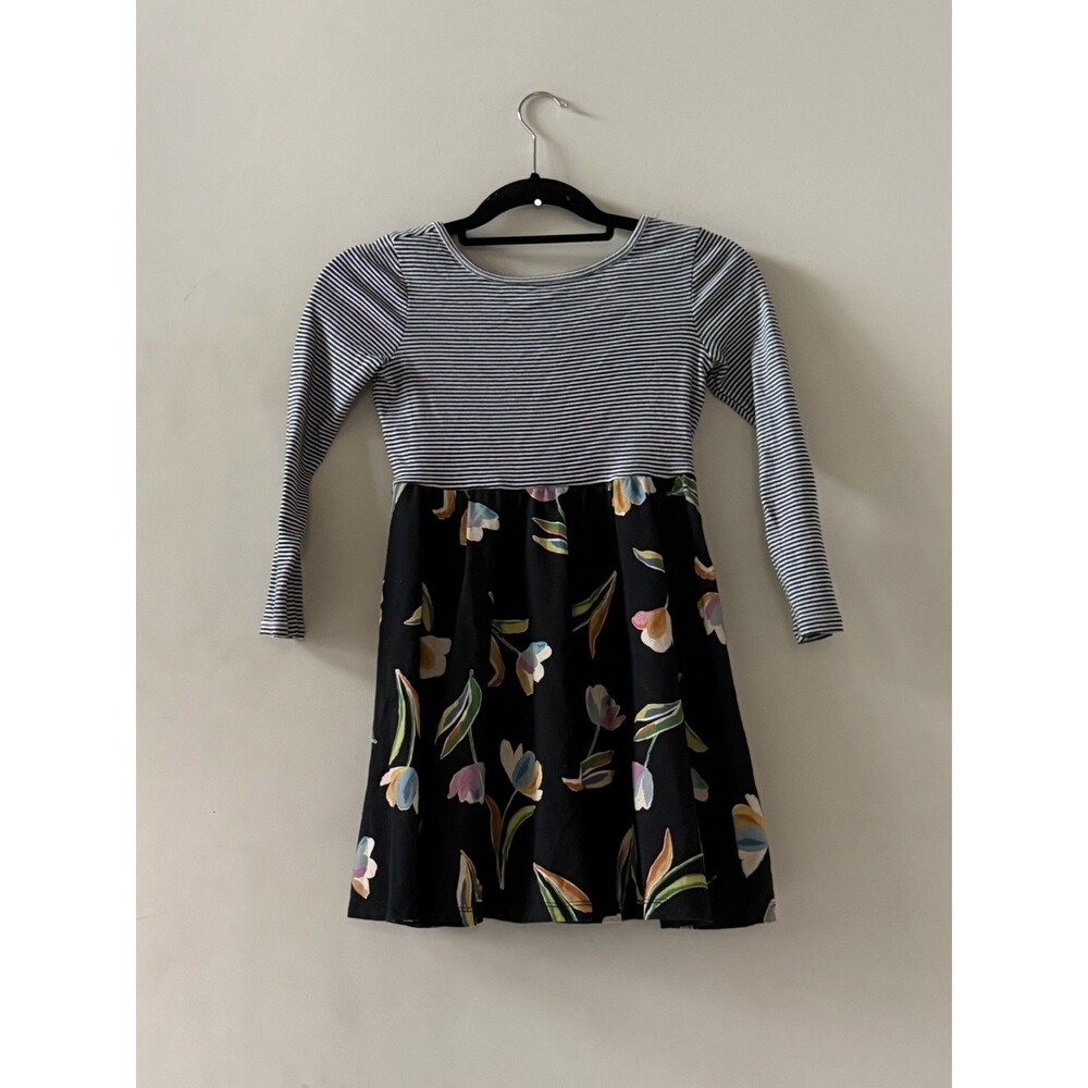 Tea Collection Size 10 Girls Striped Floral Mixed Print Dress